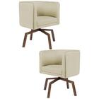 Kit 2 Poltronas Decorativas Base Ka Madeira Betina C-129 Linh