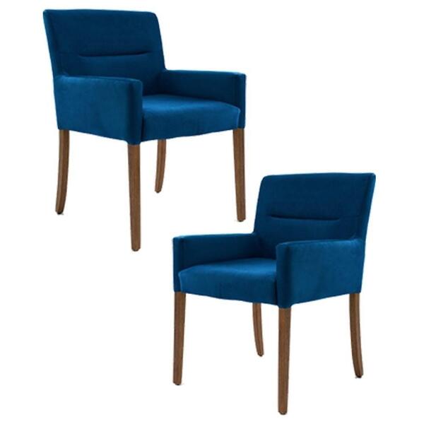 Kit 2 Poltronas Decorativas Base Madeira Angel B-170 Veludo A