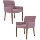 Kit 2 Poltronas Decorativas Base Madeira Angel B-305 Veludo R