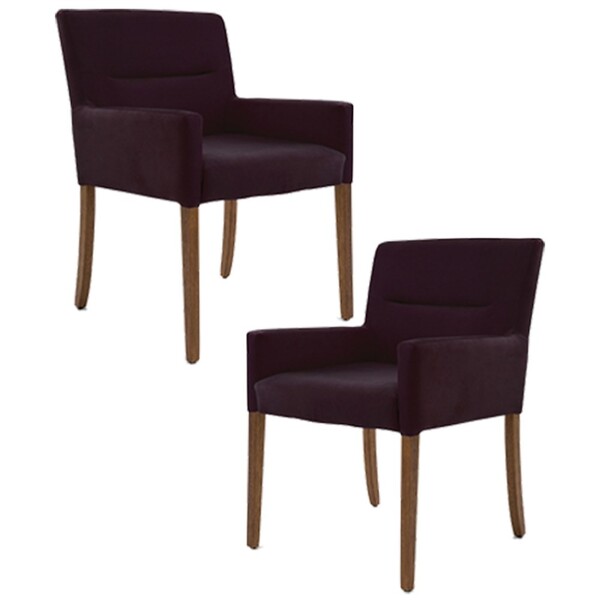 Kit 2 Poltronas Decorativas Base Madeira Angel Veludo C-292 U