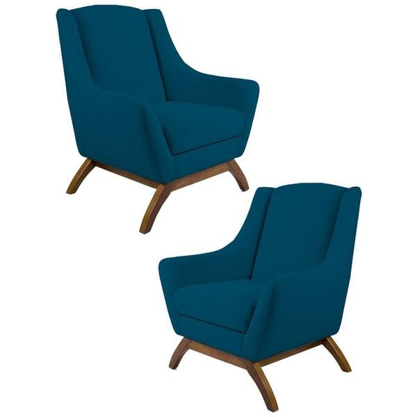 Kit 2 Poltronas Decorativas Base Manu Madeira Juliet B-170 Ve