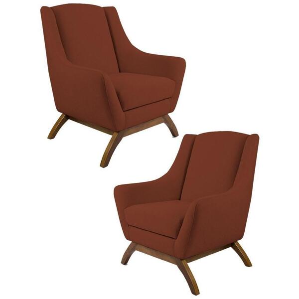 Kit 2 Poltronas Decorativas Base Manu Madeira Juliet B-235 Li