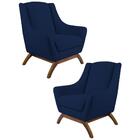 Kit 2 Poltronas Decorativas Base Manu Madeira Juliet B-304 Ve