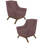 Kit 2 Poltronas Decorativas Base Manu Madeira Juliet B-305 Ve