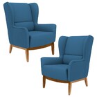 Kit 2 Poltronas Decorativas Base Manu Madeira Milena Veludo C