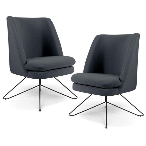 Kit 2 Poltronas Decorativas Base Orby Fixa Pérsia B-317 Suede