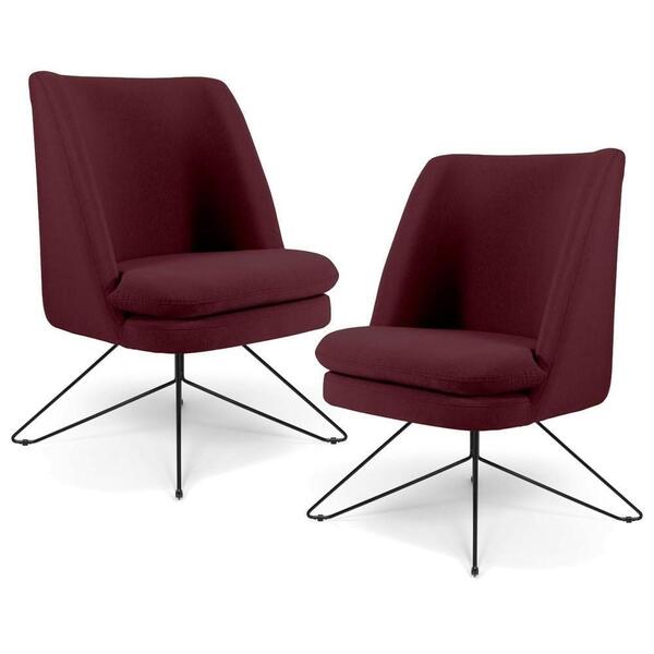 Kit 2 Poltronas Decorativas Base Orby Pérsia B-278 Suede Mars