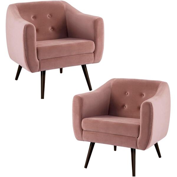 Kit 2 Poltronas Decorativas Base Tabaco 7015 Veludo Dmobiliar