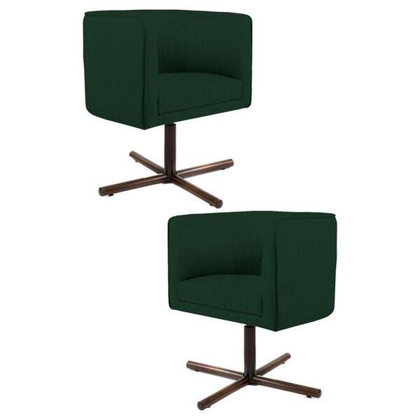 Kit 2 Poltronas Decorativas Base Xis Madeira Betina B-303 Vel