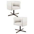 Kit 2 Poltronas Decorativas Base Xis Madeira Betina B-443 Lin