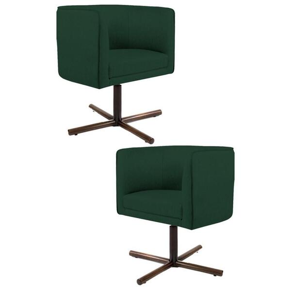 Kit 2 Poltronas Decorativas Base Xis Madeira Betina C-117 Lin