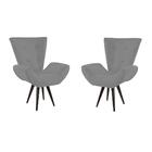 Kit 2 Poltronas Decorativas Bella Suede Cinza