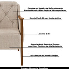 Kit 2 Poltronas Decorativas Braços Em Madeira Hand Linho Bege