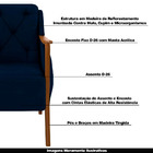 Kit 2 Poltronas Decorativas Braços Em Madeira Hand Veludo Azu