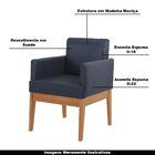 Kit 2 Poltronas Decorativas Braga Suede Azul/imbuia G42 - Gra