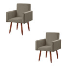 Kit 2 Poltronas Decorativas - Cadeiras  Nina Veludo Chocolate