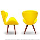 Kit 2 Poltronas Decorativas Cadeiras Egg Amarela Com Base Fix