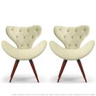 Kit 2 Poltronas Decorativas Cadeiras Egg Com Capitonê Areia C