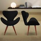 Kit 2 Poltronas Decorativas Cadeiras Egg Preta Com Base Fixa