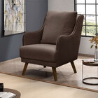 Kit 2 Poltronas Decorativas Catar Com Tachas Suede Marrom G33