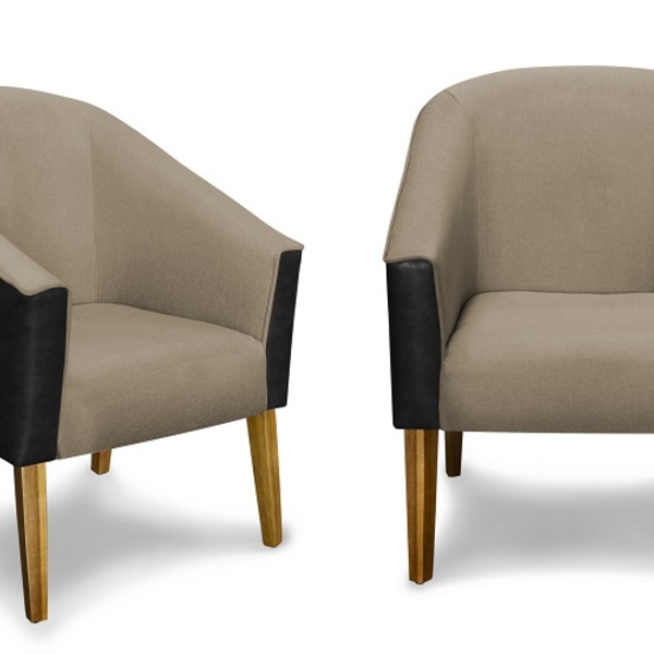 Kit 2 Poltronas Decorativas Cecília Linho Castor E Courissimo