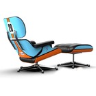 Kit 2 Poltronas Decorativas Charles Eames Nº 20 Azul/laranja