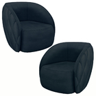 Kit 2 Poltronas Decorativas Clarke Veludo Azul Marinho G45 -