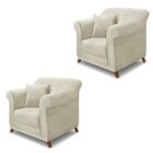 Kit 2 Poltronas Decorativas Com 2 Almofadas Armstrong Veludo