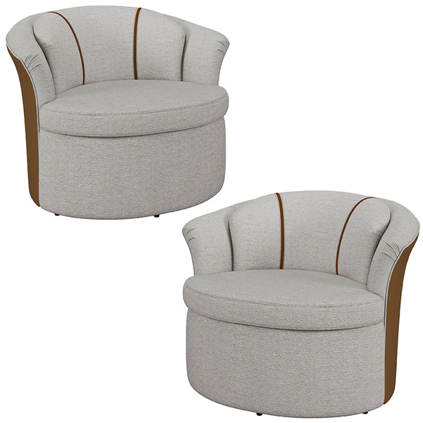 Kit 2 Poltronas Decorativas Com Sapata De Plástico Granada Li