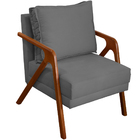 Kit 2 Poltronas Decorativas Confortáveis Para Sala Shine Sued