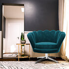 Kit 2 Poltronas Decorativas Crown Pés Evo Polido Giratório Ve