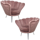 Kit 2 Poltronas Decorativas Crown Pés Palito Polido Veludo Ro