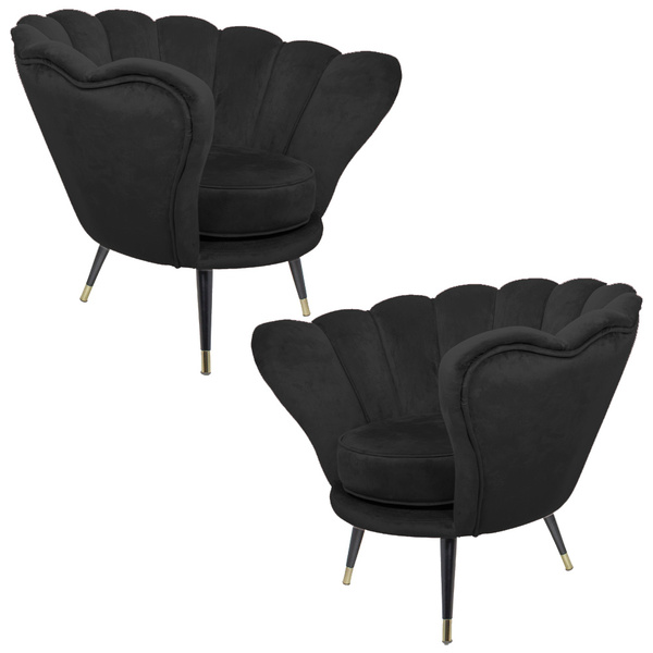 Kit 2 Poltronas Decorativas Crown Pés Palito Ponteira Gold Ve