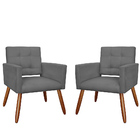 Kit 2 Poltronas Decorativas Dália Para Sala E Quarto Pés Pali