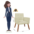 Kit 2 Poltronas Decorativas Dália Para Sala E Quarto Pés Pali