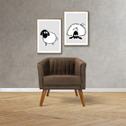 Kit 2 Poltronas Decorativas Dalia Pés De Madeira Suede Marrom