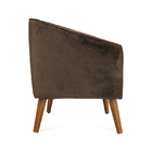 Kit 2 Poltronas Decorativas Dalia Pés De Madeira Suede Marrom