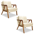 Kit 2 Poltronas Decorativas De Luxo Frida Linho Pérola G63 -