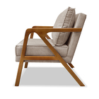 Kit 2 Poltronas Decorativas De Luxo Frida Linho Rústico Areia