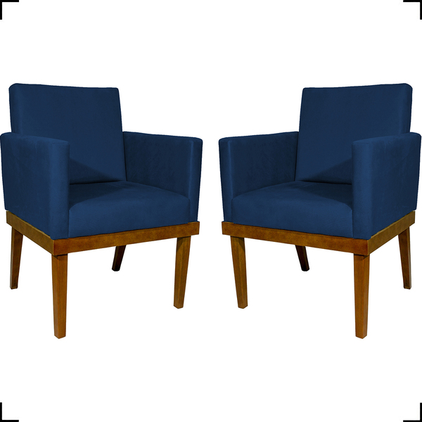 Kit 2 Poltronas Decorativas Divine Base Reforçada De Madeira