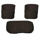 Kit 2 Poltronas Decorativas E 1 Puff Grande Design Orgânico B