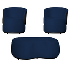 Kit 2 Poltronas Decorativas E 1 Puff Grande Estilo Orgânico B