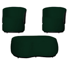 Kit 2 Poltronas Decorativas E 1 Puff Grande Estilo Orgânico B