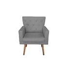 Kit 2 Poltronas Decorativas E 1 namoradeira Aurora Cinza