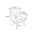 Kit 2 Poltronas Decorativas E 1 namoradeira Aurora Cinza