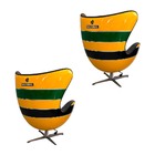 Kit 2 Poltronas Decorativas Egg Chair Capacete Nacional Senna