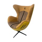 Kit 2 Poltronas Decorativas Egg Chair F12 Tdf Amarelo/preto -