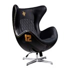 Kit 2 Poltronas Decorativas Egg Chair Lotus Nº 12 Preta G53 -