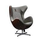 Kit 2 Poltronas Decorativas Egg Chair Lv Branco/marsala G53 -