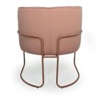 Kit 2 Poltronas Decorativas Em Algodão Rosa Pés De Metal Cobr